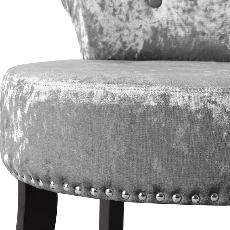 Velvet Upholstery Round Accent Chair Dressing Stool Dressing Table Stools Living and Home 