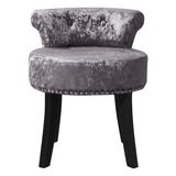 Velvet Upholstery Round Accent Chair Dressing Stool Dressing Table Stools Living and Home 