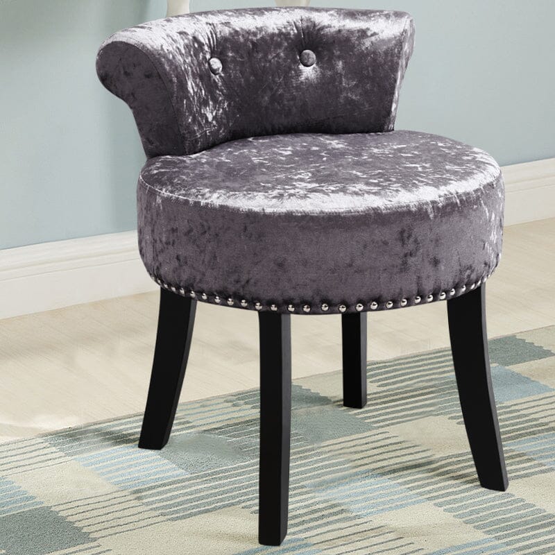 Velvet Upholstery Round Accent Chair Dressing Stool Dressing Table Stools Living and Home 