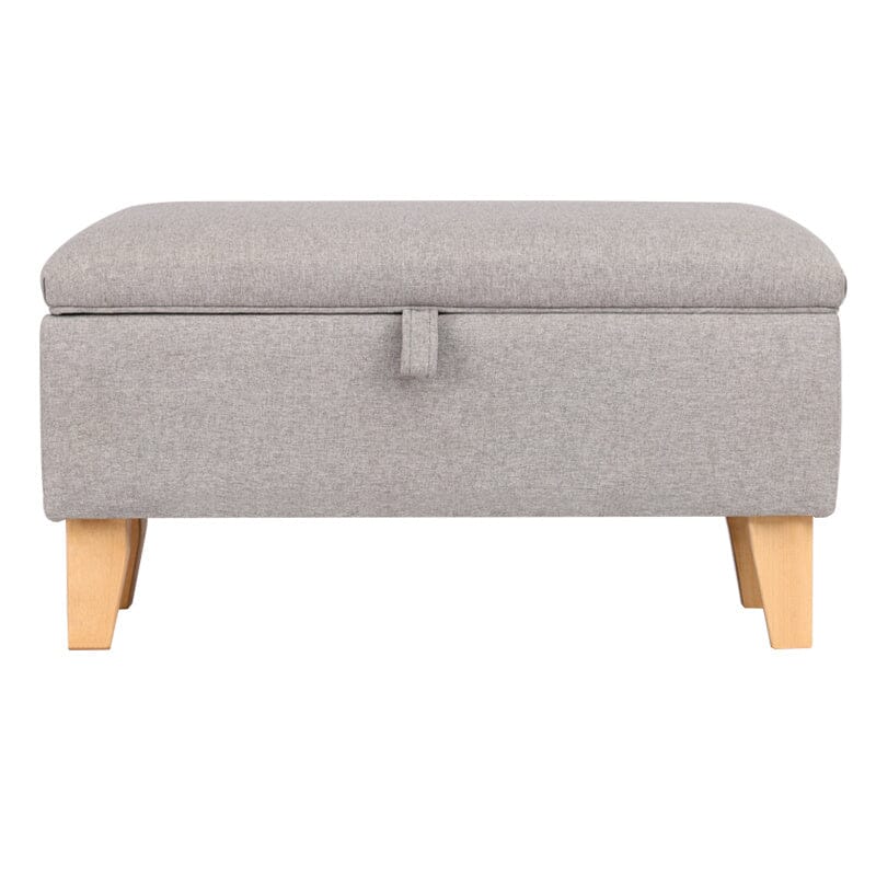 Linen Upholstered Storage Ottoman Footstool Living and Home 