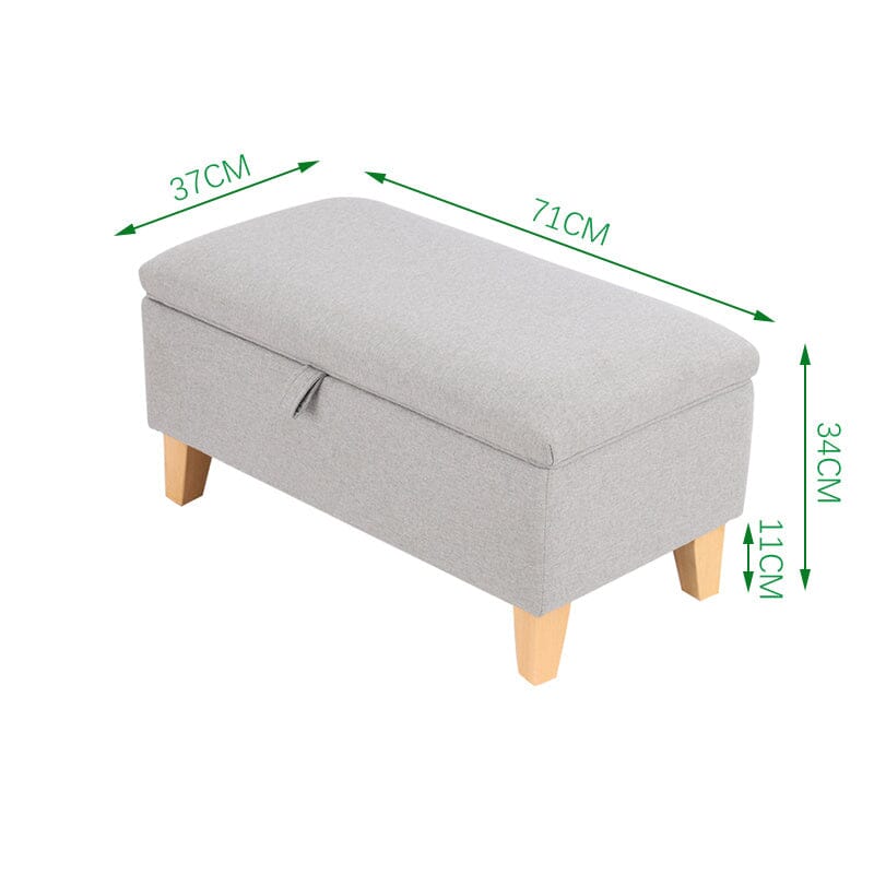 Linen Upholstered Storage Ottoman Footstool Living and Home 