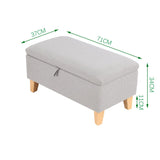 Linen Upholstered Storage Ottoman Footstool Living and Home 