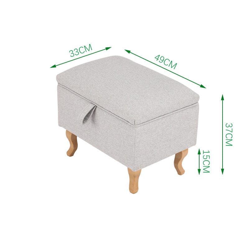 Linen Upholstered Storage Ottoman Footstool Living and Home 