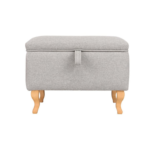 Linen Upholstered Storage Ottoman Footstool Living and Home 