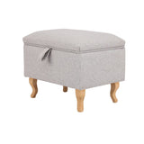 Linen Upholstered Storage Ottoman Footstool Living and Home 