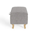 Linen Upholstered Storage Ottoman Footstool Living and Home 