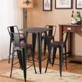 Metal Industrial Style Square Table Bar High Table Living and Home 