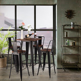 Metal Industrial Style Square Table Bar High Table Living and Home 