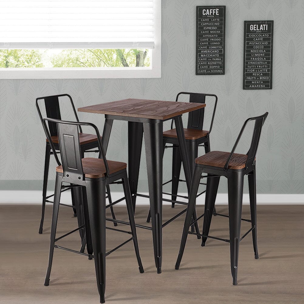 Metal Industrial Style Square Table Bar High Table Living and Home 