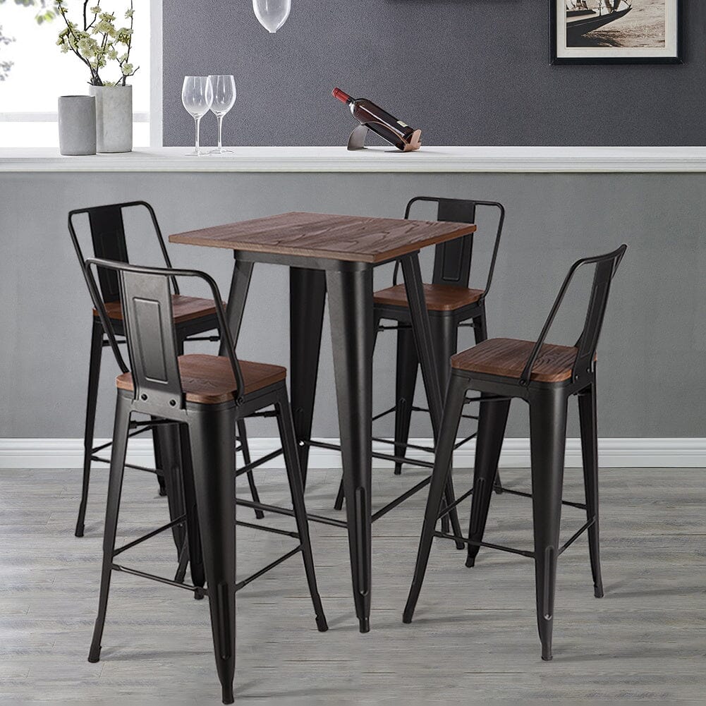 Metal Industrial Style Square Table Bar High Table Living and Home 