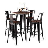 Metal Industrial Style Square Table Bar High Table Living and Home 