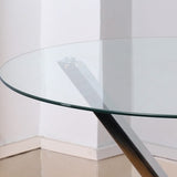 90cm Round Dining Table Tempered Glass Coffee Table Dining Tables Living and Home 