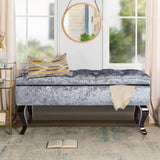 100cm Wide Grey Velvet Upholstery Storage Bench Footstool Storage Footstools & Benches Living and Home 