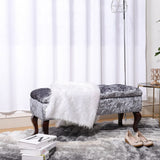 100cm Wide Grey Velvet Upholstery Storage Bench Footstool Storage Footstools & Benches Living and Home 