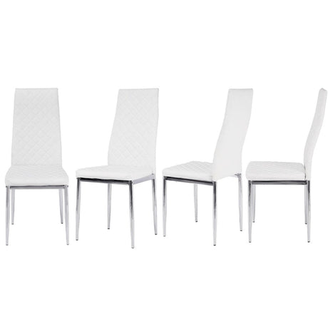 Set of White Electroplated Dining Chairs in PVC Living and Home 4 chairs per box 