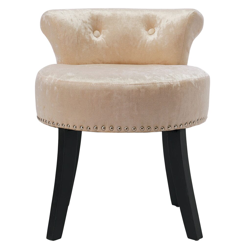 Velvet Upholstery Round Accent Chair Dressing Stool Dressing Table Stools Living and Home 