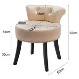 Velvet Upholstery Round Accent Chair Dressing Stool Dressing Table Stools Living and Home 