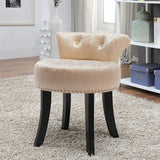 Velvet Upholstery Round Accent Chair Dressing Stool Dressing Table Stools Living and Home 