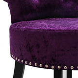 Velvet Upholstery Round Accent Chair Dressing Stool Dressing Table Stools Living and Home 