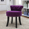 Velvet Upholstery Round Accent Chair Dressing Stool Dressing Table Stools Living and Home Purple 