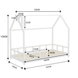 House Shape Bed Frame Pine Wood Toddler Bed with Safety Guard Fence Bed Frames Living and Home 