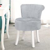 Modern Plush Upholstered Dressing Table Chair with White Legs Living and Home 