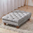 Velvet Buttoned Thick Padded Footstool with Gourd-shaped Legs Footstools Living and Home Grey 