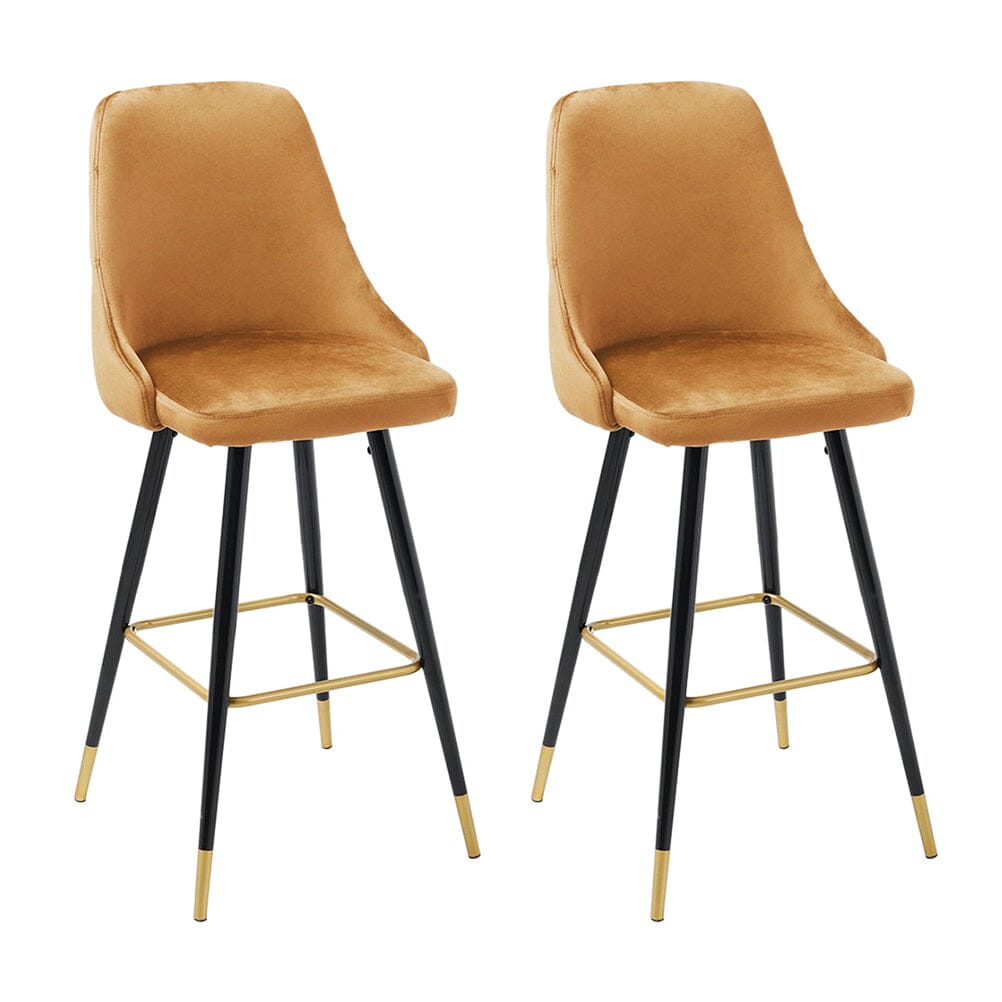 3ft Height Bar Stools with Footrest Set of 2 Velvet Padded Bar Stools Living and Home 