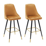 3ft Height Bar Stools with Footrest Set of 2 Velvet Padded Bar Stools Living and Home 