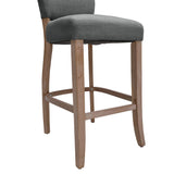 105cm Height Set of 2 Linen Bar Stool with Natural Wood Legs Bar Stools Living and Home 