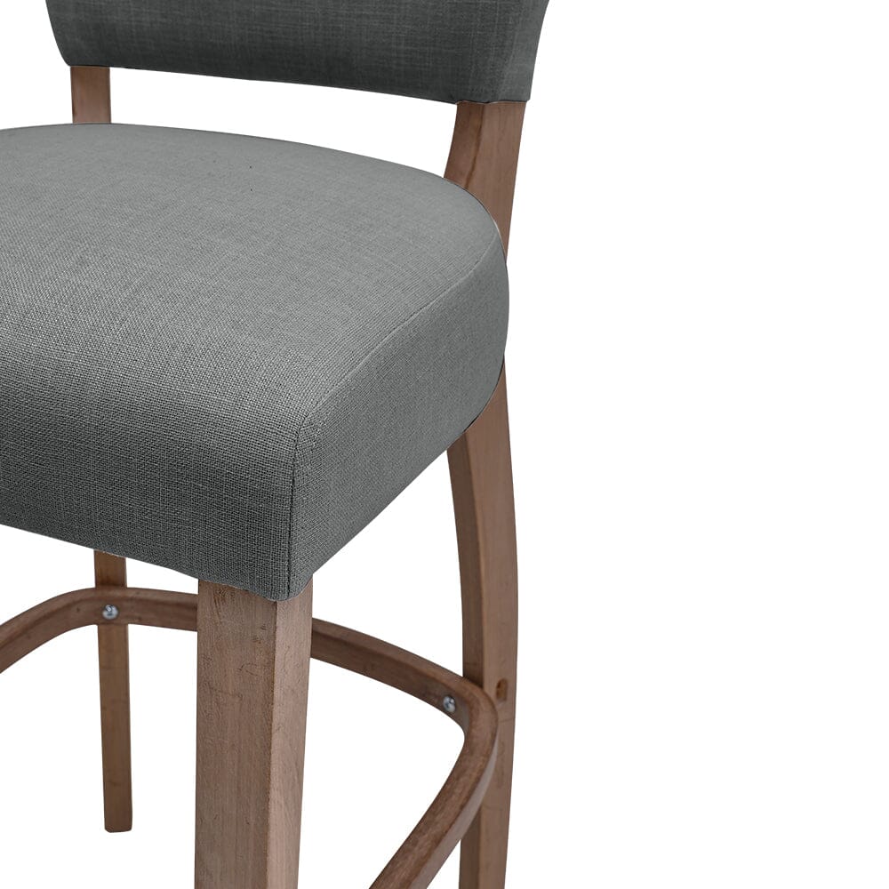 105cm Height Set of 2 Linen Bar Stool with Natural Wood Legs Bar Stools Living and Home 