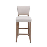 105cm Height Set of 2 Linen Bar Stool with Natural Wood Legs Bar Stools Living and Home 