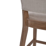 105cm Height Set of 2 Linen Bar Stool with Natural Wood Legs Bar Stools Living and Home 