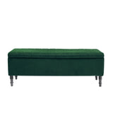 50 Inch Storage Bench Velvet Entryway Bench Soft 4ft Wide Storage Footstools & Benches Living and Home 