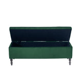 50 Inch Storage Bench Velvet Entryway Bench Soft 4ft Wide Storage Footstools & Benches Living and Home 