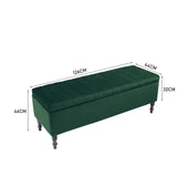 50 Inch Storage Bench Velvet Entryway Bench Soft 4ft Wide Storage Footstools & Benches Living and Home 