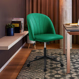 Modern Green Office Chair with Velvet Upholstery and Rolling Base Living and Home 