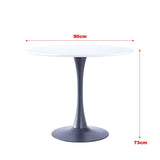 90cm Dia Modern Round Dining Tables Tulip Table with Metal Base Dining Tables Living and Home 