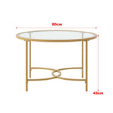 Round Coffee Table Glass Top Crossed C Base Centre Table Coffee Tables Living and Home 