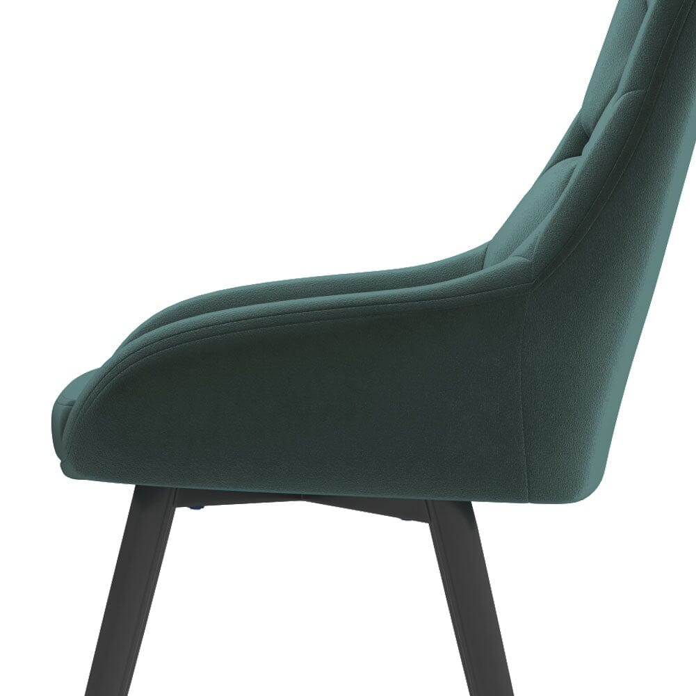 88cm Height Set of 2 Green Dining Chair Accent Chair Velvet Upholstery Dining Chairs Living and Home 