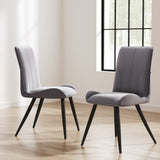 Modern Set of 2 Velvet Upholstered Dining Chairs Living and Home 