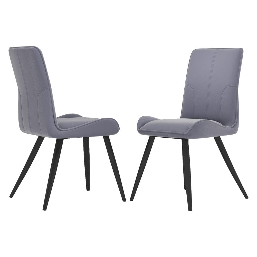 Modern Set of 2 Velvet Upholstered Dining Chairs Living and Home 