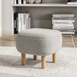 Padded Fabric Footrest Stool Square Wooden Footstool Footstools Living and Home Beige 