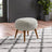 Linen Oval Stool Ottoman Footstool with Wooden Legs Footstools Living and Home Beige 