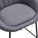 Grey Round Backrest Chair with Metal Legs Living and Home 