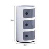 58cm Height Cylindrical 3-Tier Plastic Storage 3 Drawer Unit Storage Drawers Living and Home 