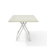 White Wooden Folding Dining Table with Metal Legs Dining Tables Living and Home 