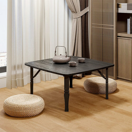 Contemporary Square Wooden Folding Coffee Table Coffee Tables Living and Home Black 70cm W x 70cm D x 35cm H 