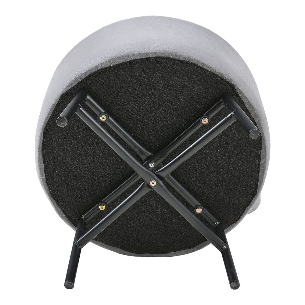 Contemporary Velvet Storage Ottoman with Metal Legs Footstools Living and Home 