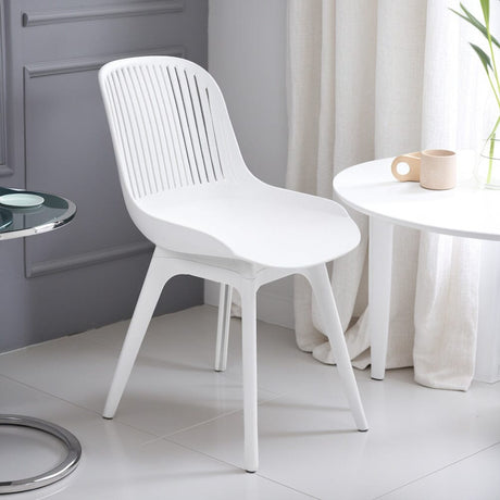 Classic White Plastic Chair, Set of Four, Durable and Lightweight Living and Home 